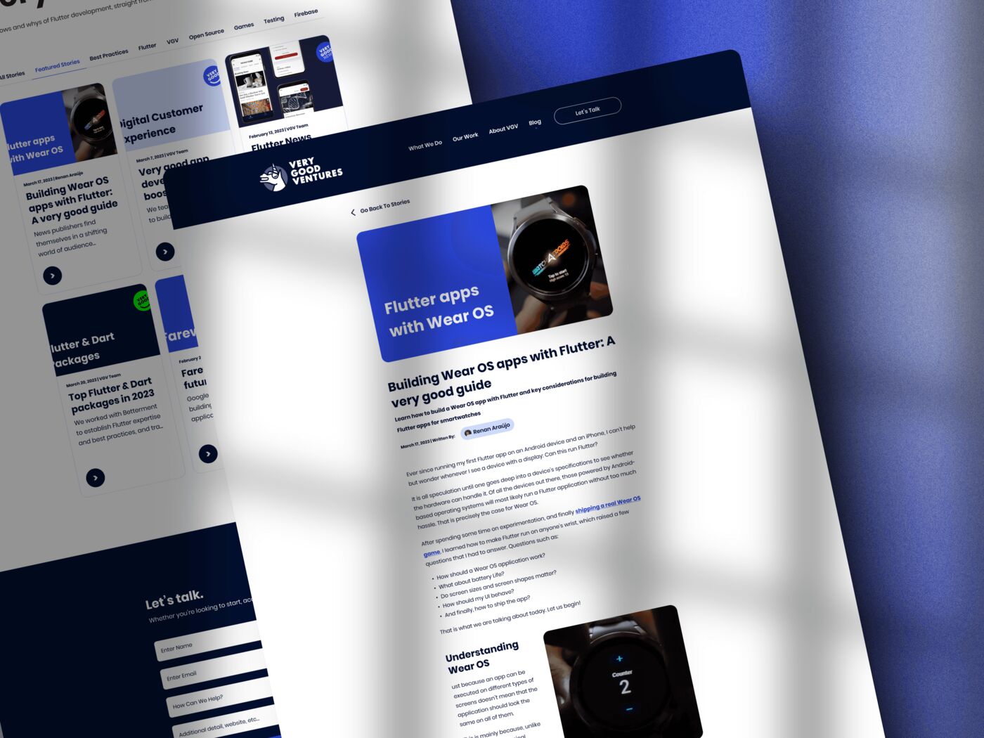 The Very Good Ventures blog on a tablet